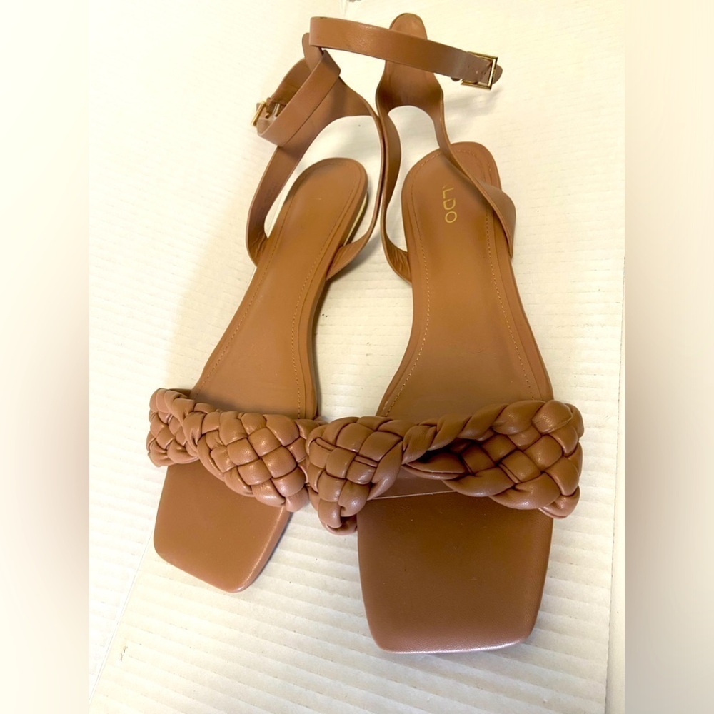 Aldo tan gladiator braided sandals size 11